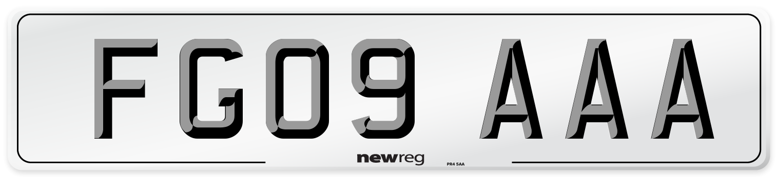 FG09 AAA Number Plate from New Reg